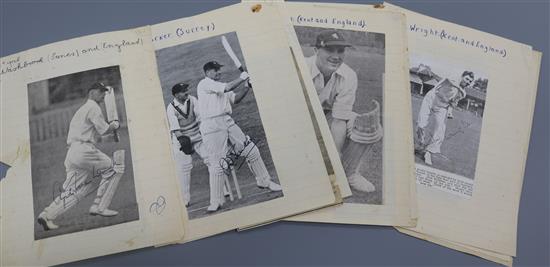 Autographs of famous cricketers from the 1950s